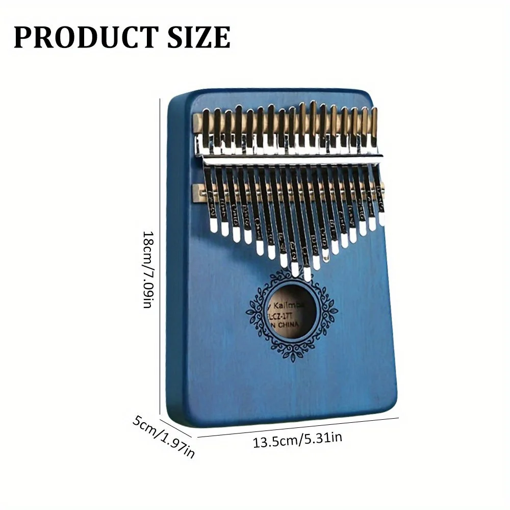 Kalimba 17 Keys Thumb Finger Piano - Mbira - Solid Wood Portable with Carrying Bag and Instructions for Friends Family