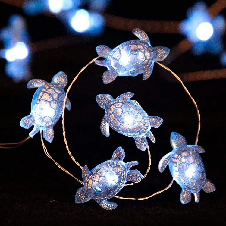 2M Sea Animals Turtle String Light Mermaid Party Under The Sea Birthday Party Decoration Beach Theme Fairy Light For Home Indoor