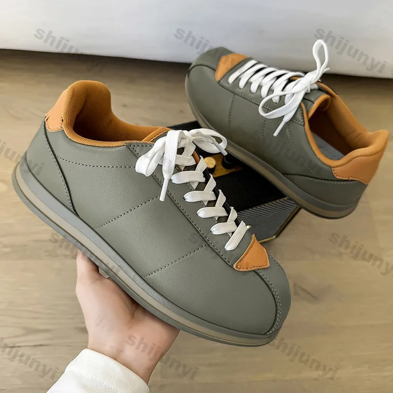 

Men's Casual Shoes 2026 New Fashion Low Cut Comfortable Round Toe Flat Shoes Sewing Lightweight Non Slip Platform Sneakers
