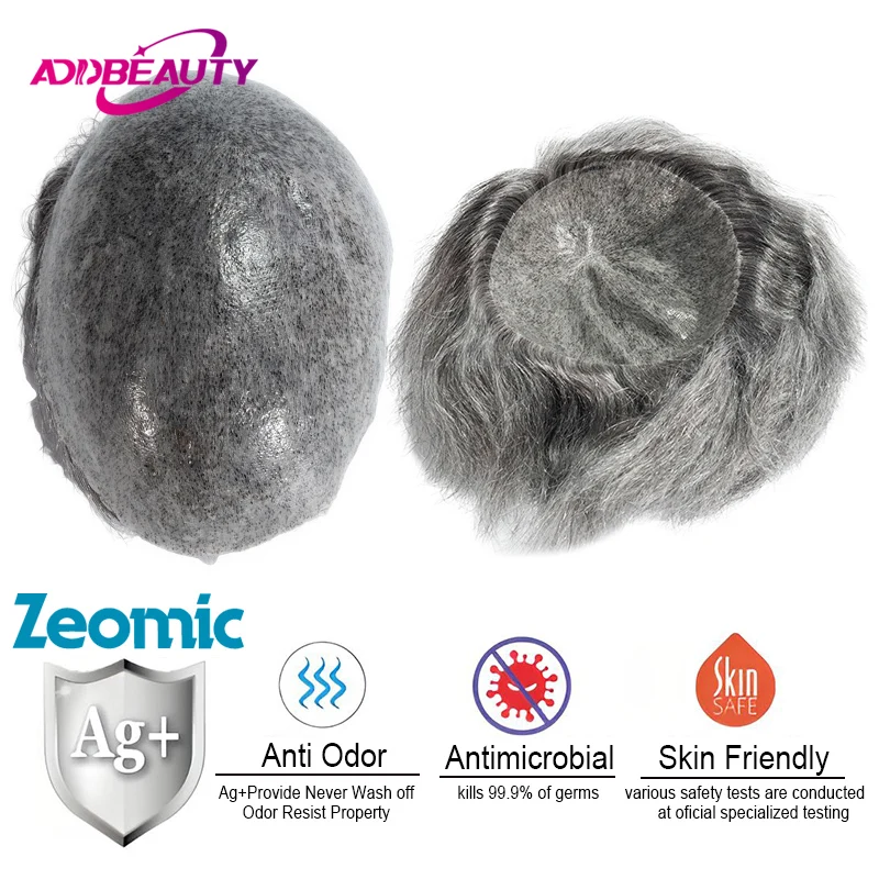

Antimicrobial ISKIN With Knots Men Toupee Human Hair Wigs Thin Skin Full PU 0.12cm Human Hair Wig Natural Capillary Prosthesis
