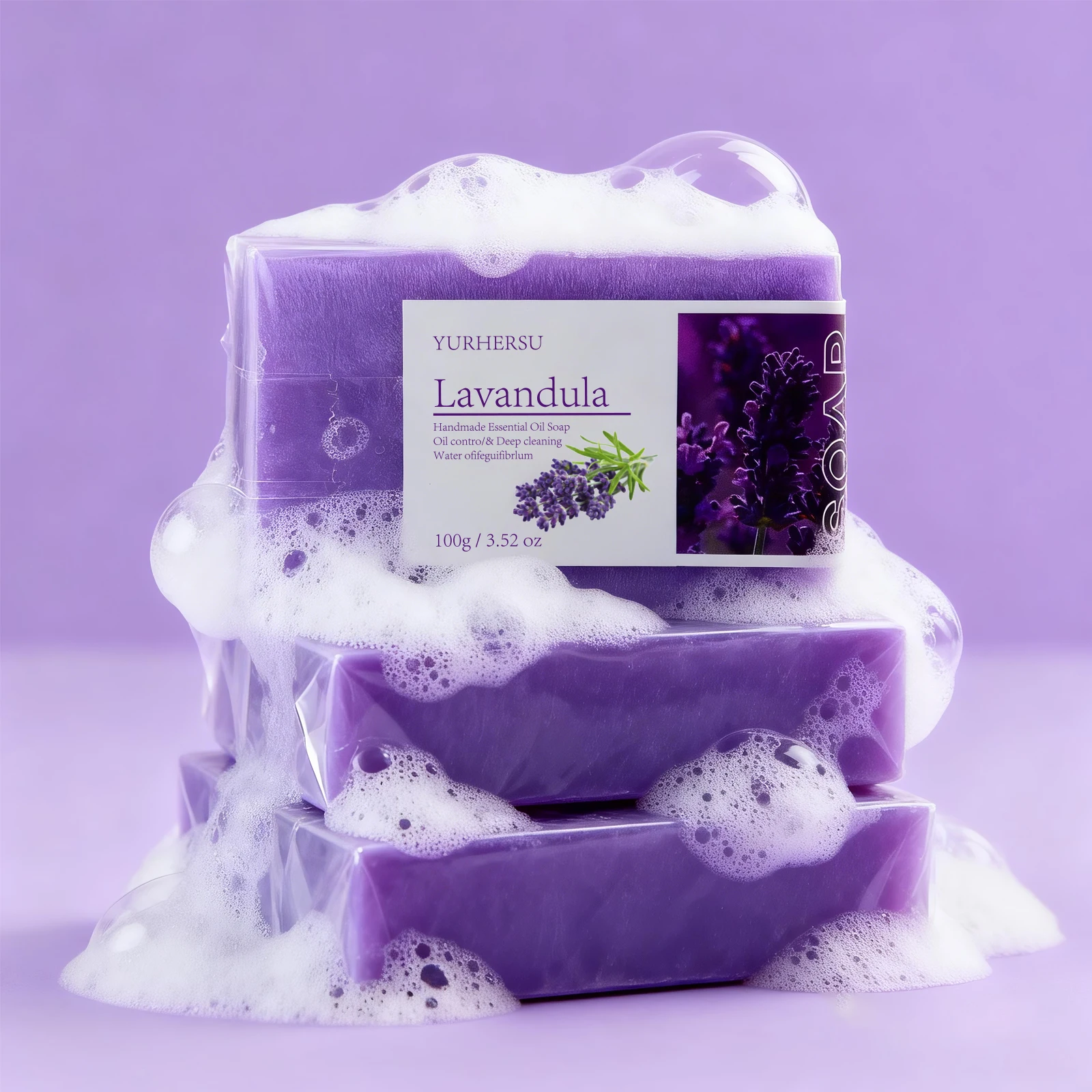 Lavender Essential Oil Soap Handmade Cold Processed Soap Gentle Cleansing Soothe Sensitive Skin Moisturize Beauty Bar