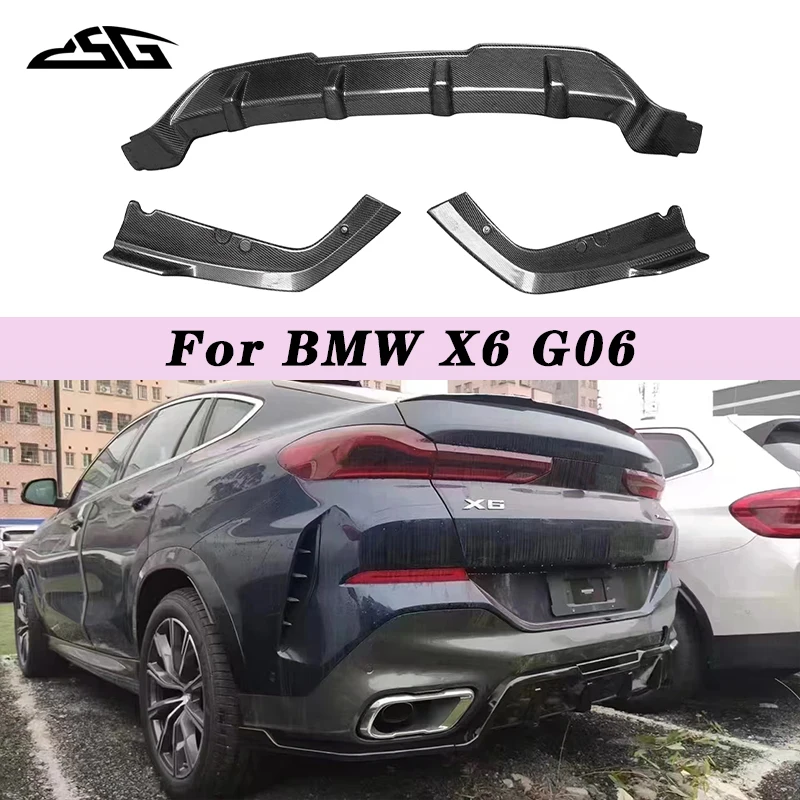 

Для BMW X6 G06 автомобильный задний сплиттер для губ, защита из углеродного волокна, задний бампер, диффузор, спойлер для губ, автозапчасти, комплект кузова