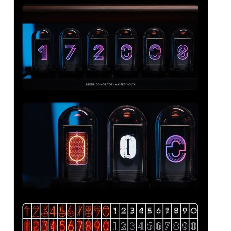 EleksTub RGB Digital Clock Imitate Nixie Tubes Clock 6-Digit LCD Proposal Mode Custom Dial Interface Best Boyfriend Gift