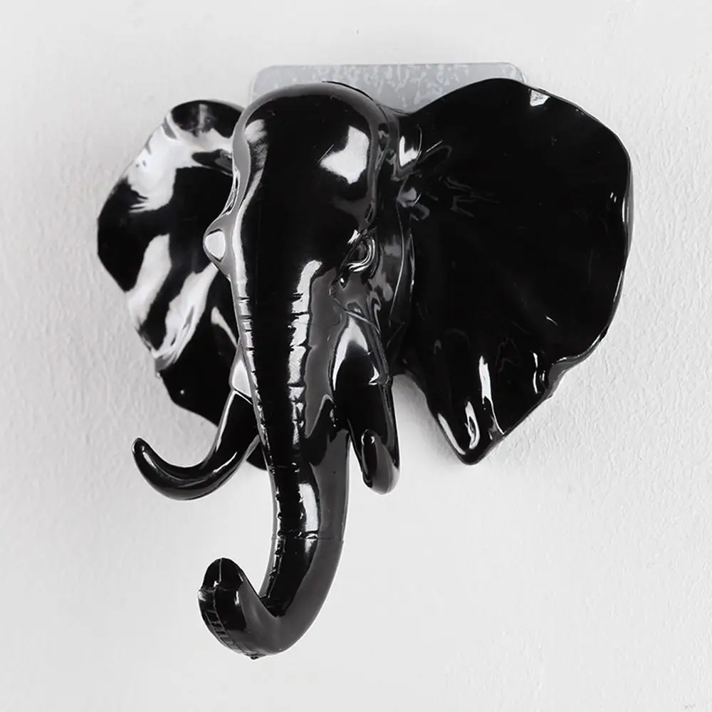 Elephant Head Shaped Key Holder Seamless Nail-free Coat Bag Holder Wall Decor Hook Wall Hanger Door Hook