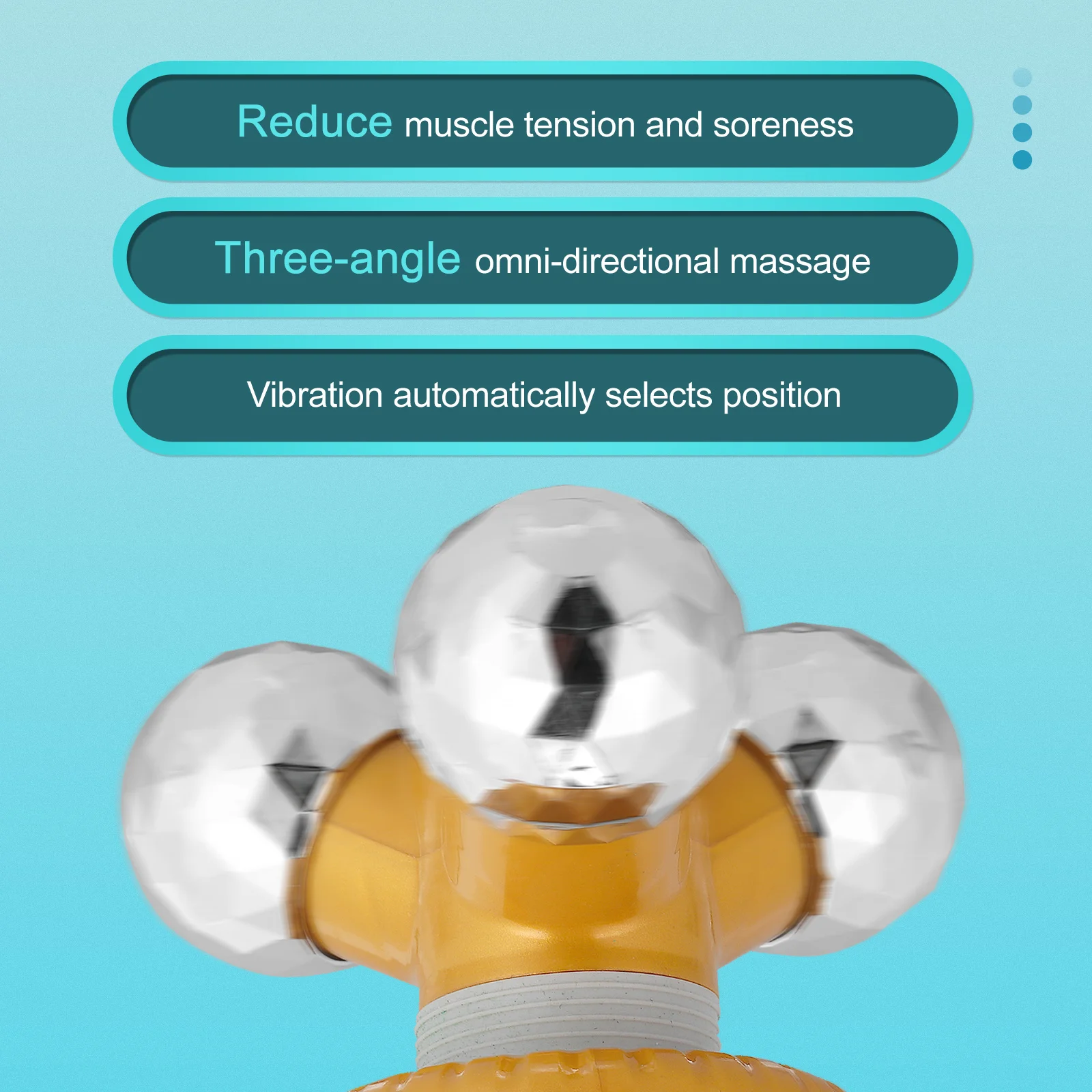 

Body Massager Rechargeable Electric Shoulder Neck Back Handheld Device Mushroom Shaped Three-Legged Acupoint Therapy Tool