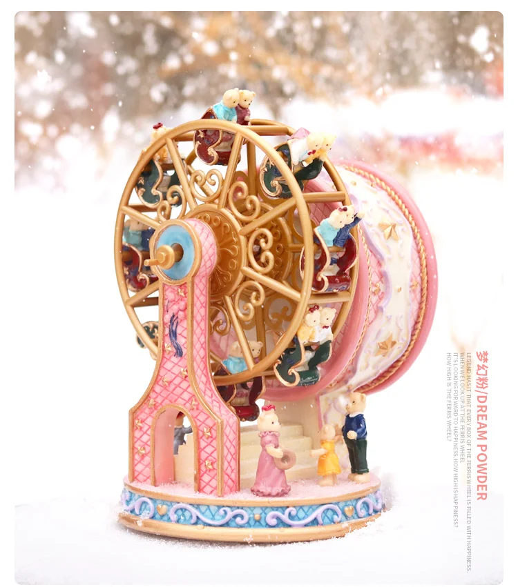 Atacado qualidade princesa caixa de música brinquedo para meninas musical handmove caixa resina mão mover para presente