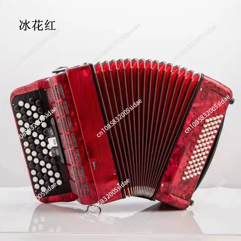 60 Bass Bayan Accordion Button-Type Beginner Graded Professional Accordion Three-Tone Harmonica