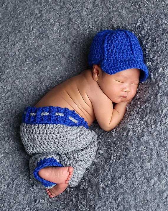 

Special clearance - Newborn Pure handmade crochet Newsboy hat + Pants 2pcs set newborn photo prop 0-3 month