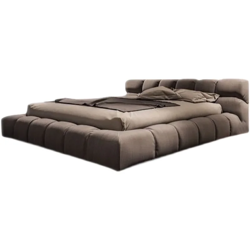 

Nordic technology fabric bed modern simple light luxury master bedroom 1.8 soft bed Italian solid wood tatami double wedding bed