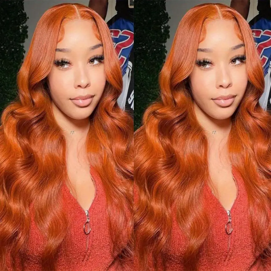 

Ginger Colored HD Lace Frontal Wig 13x6 13x4 Human Hair Body Wave 30 34 Inch PrePlucked Brazilian Wigs For Women Lace Front Wig