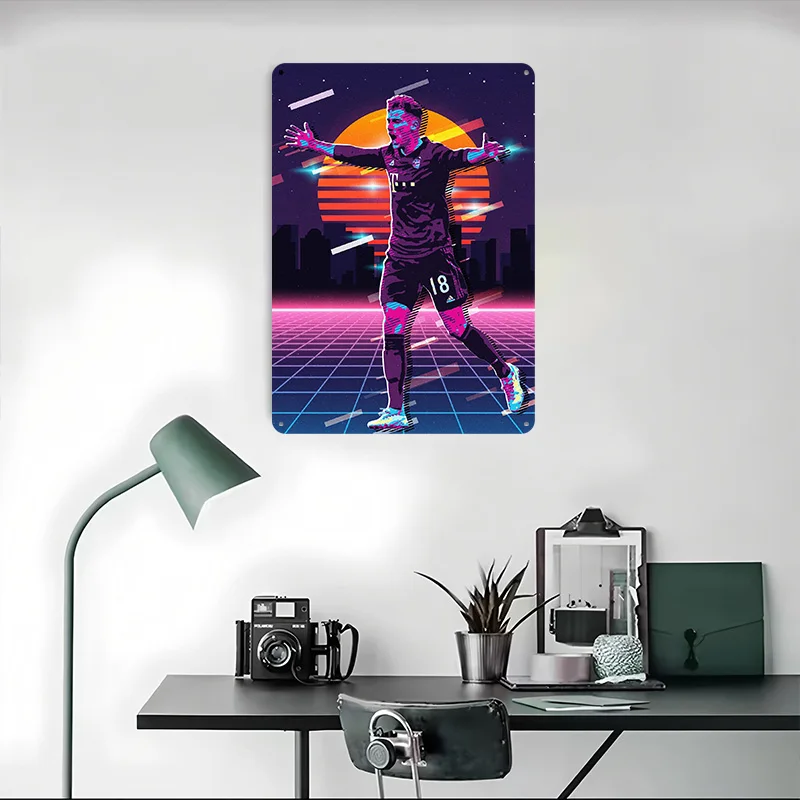 ليون Goretzka 80s علامة معدنية جدار ملصق فني رجل الكهف كرة القدم تين علامات للديكور المنزل خمر عناصر ديكور المنزل القهوة بار