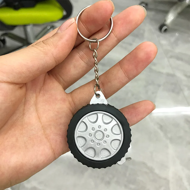 Skyasia Measuring Tape Keychain Mini Car Tire Small Tape Measure 1M Metric Inch Gift Retractable Tape Steel Construction Tools