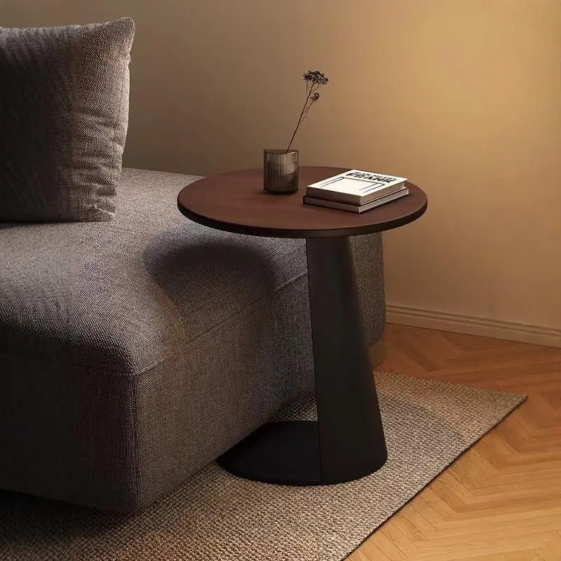 

Креативный приставной столик для дивана C-образной формы из орехового дерева, винтажный минималистичный чайный столик на балконе