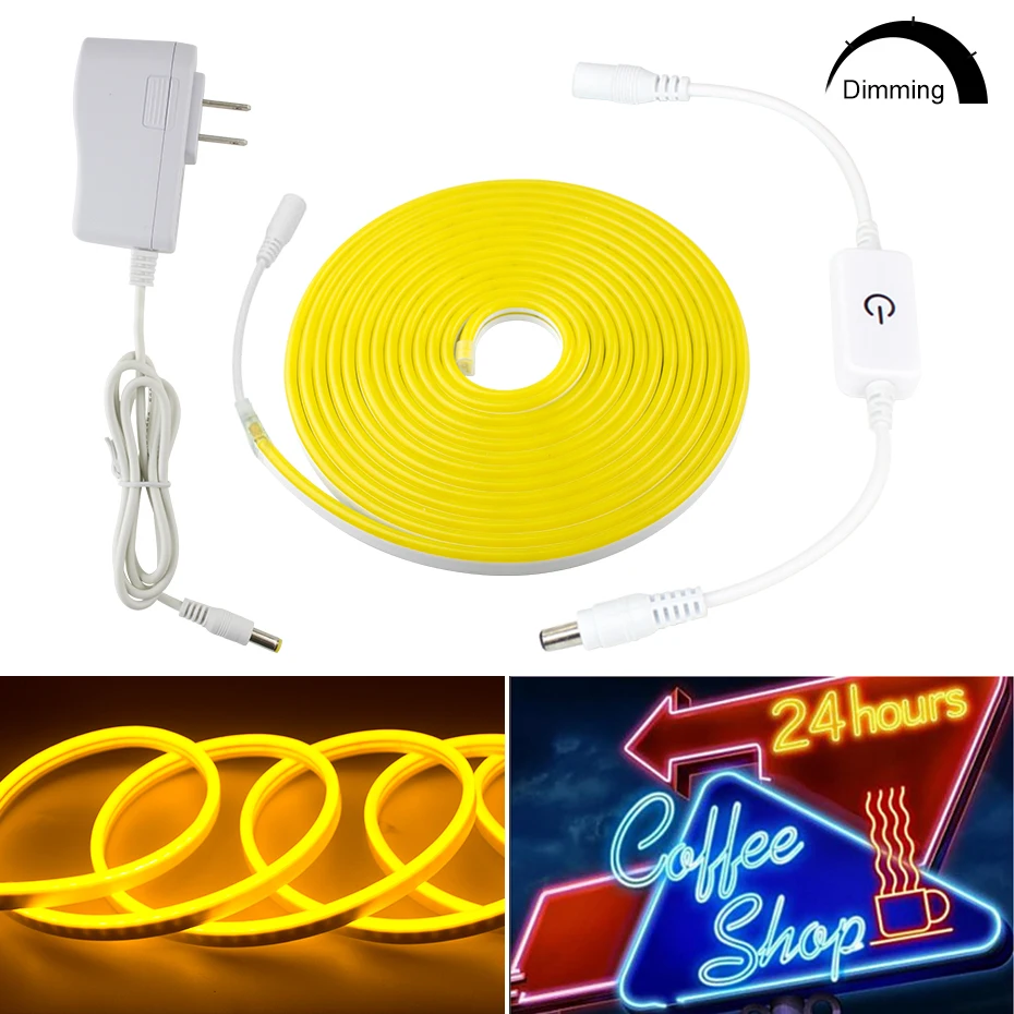 

Dimmable 12V Led Neon Strip Touch Hand Sensor Pink Warm White Red Green Blue Yellow Neon Led Tape Diy Decor Lighting For Home