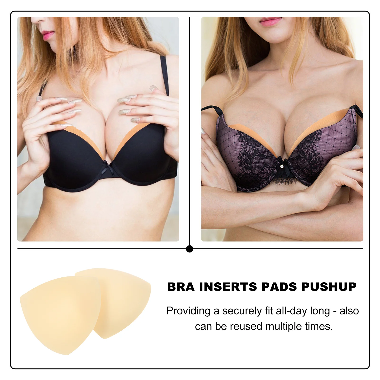 3 pares elegantes para mujeres insertos almohadillas push up boda fitness pushup