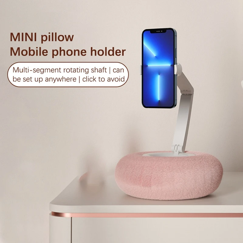 Mobile Phone Pillow Holder Bed Sofa Lap Adjustable Soft Pillow Stand for IPhone Xiaomi Redmi Huawei Oppo 4.7in-7.0in B