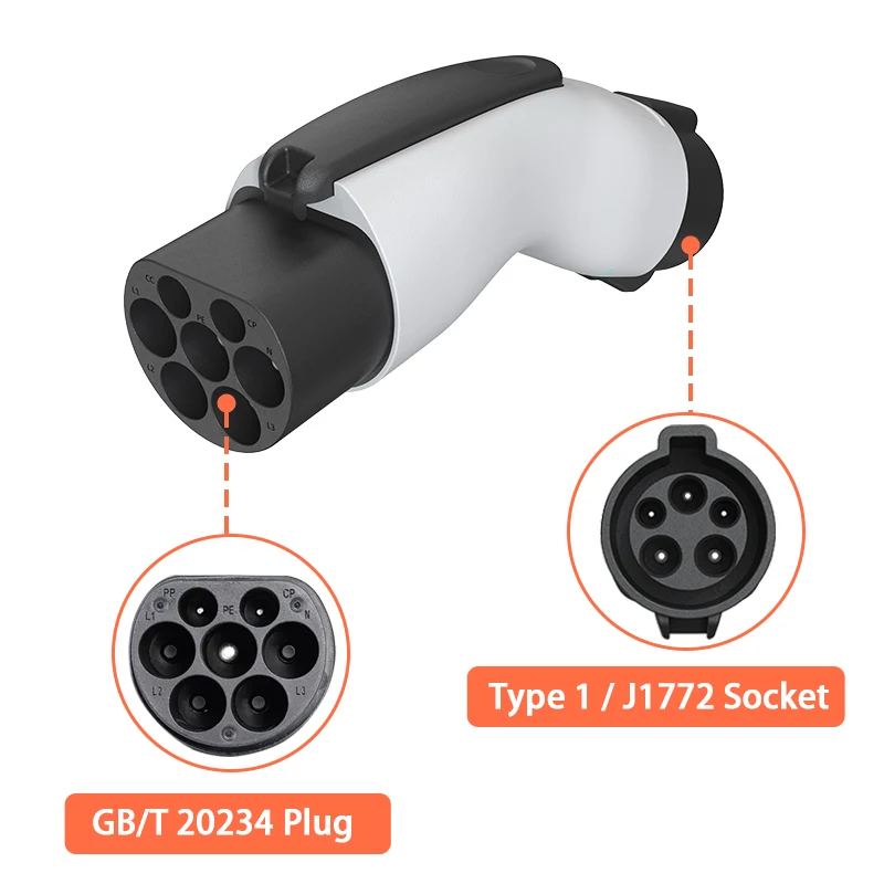 Tesla Models y 2023 Chinese Electric Cars AC3 Phase Electric Car Charging Gender 11Kw Charger J1772 Type 1 To GBT Adapter Evse