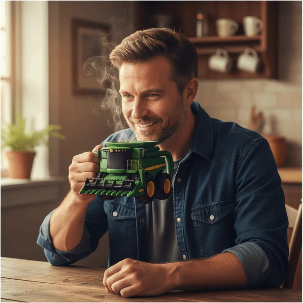 Decorations Durable Tractor Mug Handcrafted Semi-trailer Shaped Coffee Cup 11 Ounces Semi-Truck Coffee Mugs For Men