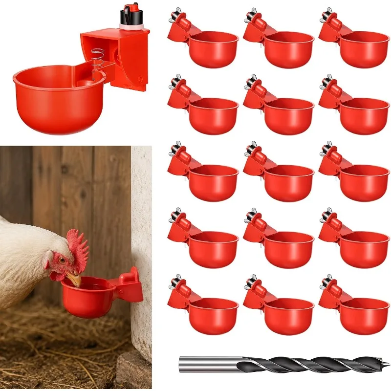 Leakproof Auto Fill Water Bowls Automatic Chicken Waterer Cups 3/8