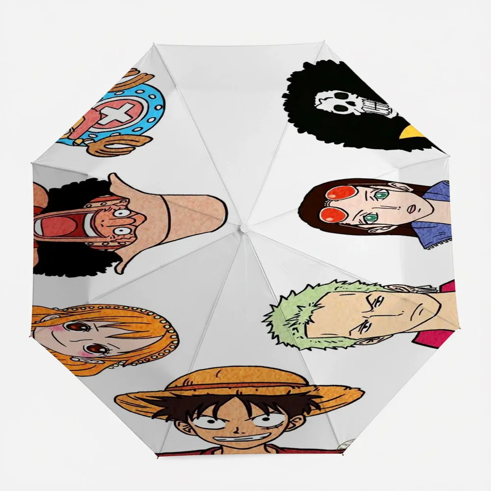 

Автоматический складной зонт с колажем персонажей One Piece Straw Hat Crew, ветрозащитный, водонепроницаемый, с защитой от УФ-лучей, компактный, для путешествий