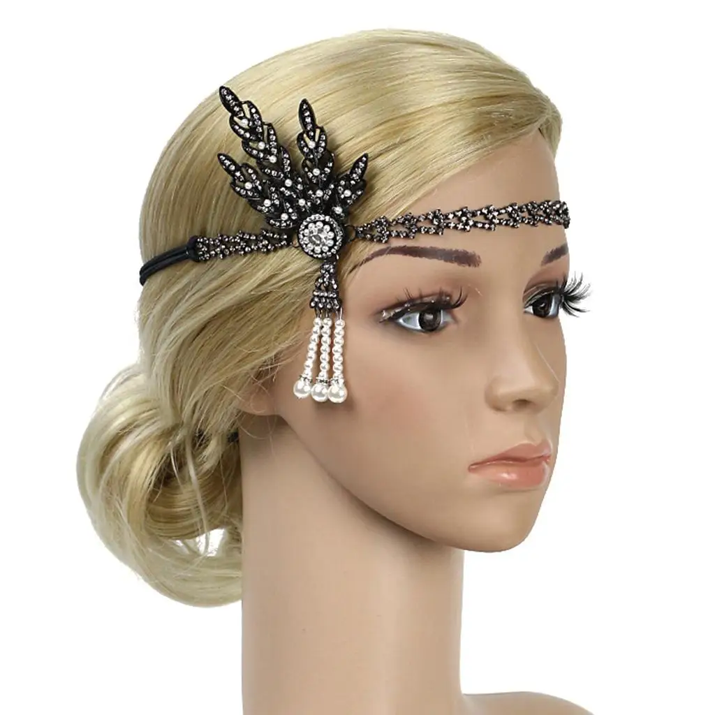 1920s Great Headband Pearls Rhinestone Charleston Headdress