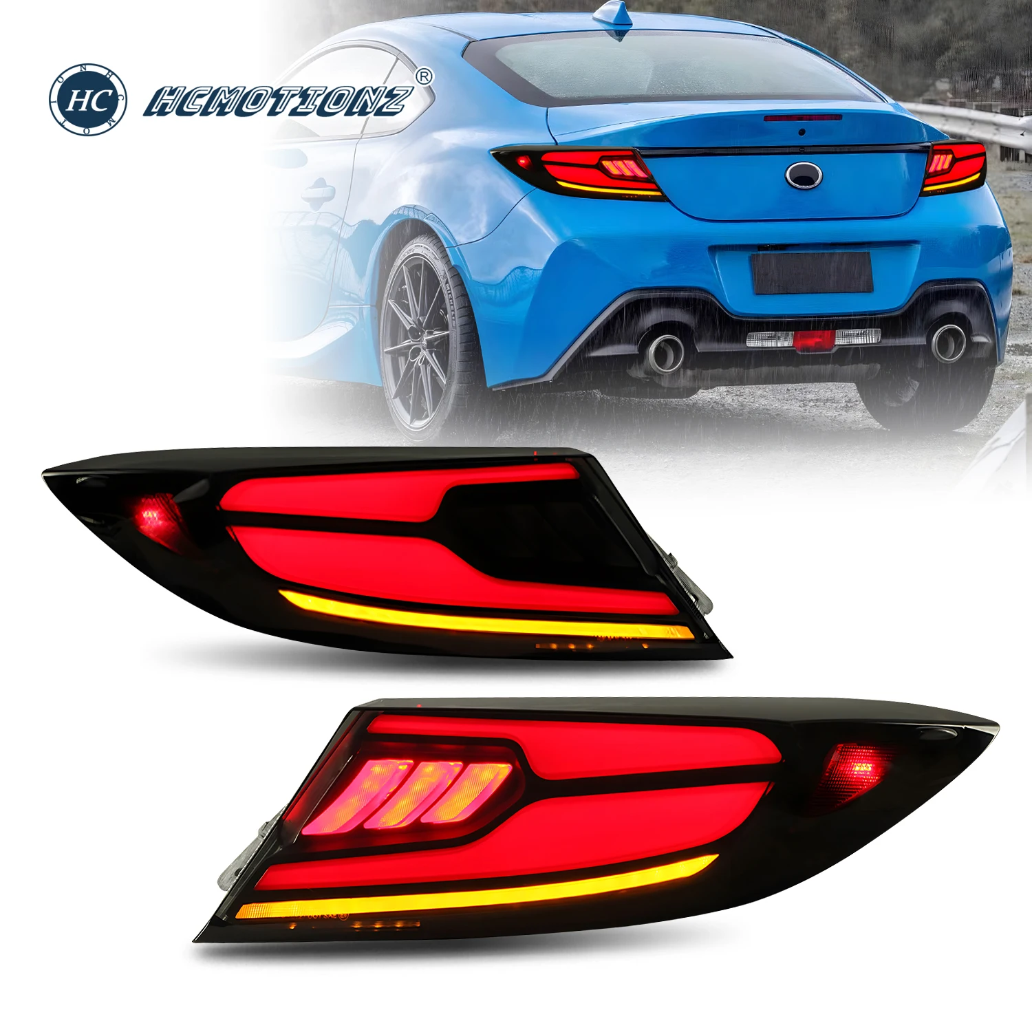 HCMOTIONZ Tail Lights for Toyota GR86 2022 2023 Car LED Back Rear Lamps Assembly fit Subaru BRZ DRL Start up Animation