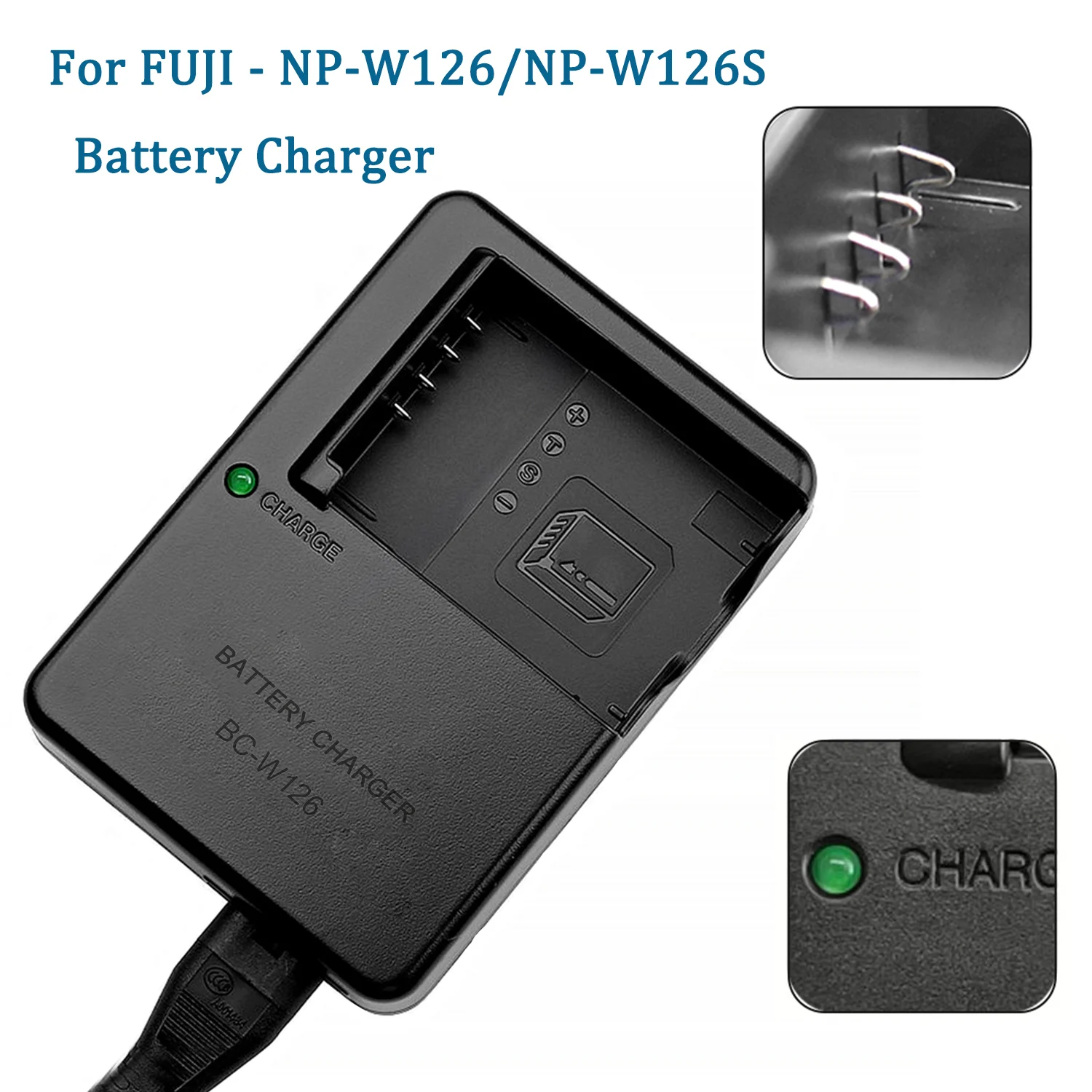 BC-W126 BCW126 Batterieladegerät für FUJIFILM NP-W126S FinePix X-100F, X-T3, X-T2, X-A1, X-A2, X-E1, X-H3, X-M3, HS30 EXR Kamera – Detail 2