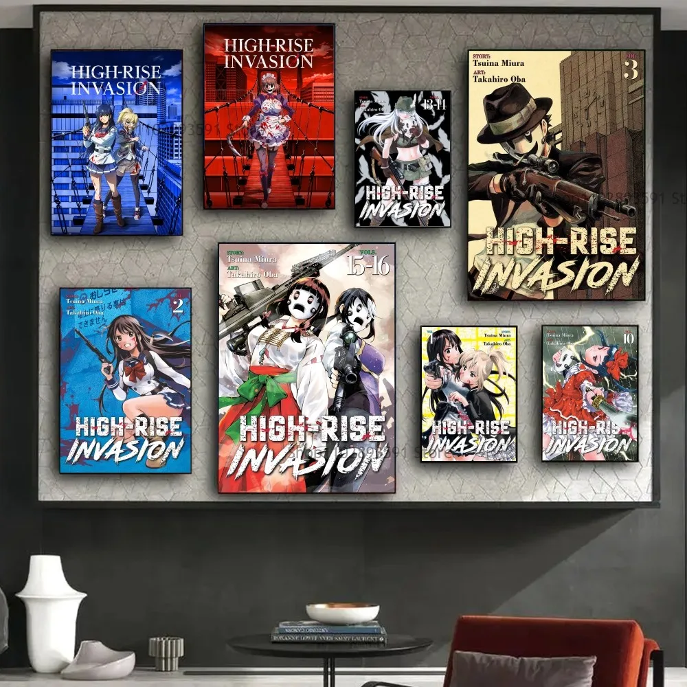 High-Rise Invasion Anime  Poster Paper Print Home Bedroom Entrance Bar Cafe Art Painting Decoration