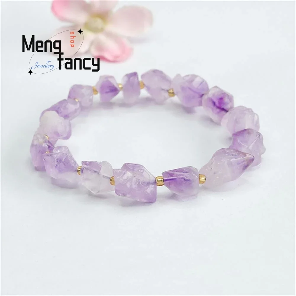 

Natural Amethyst Polygon Bracelet Nine Purple Fire String Colourful Jewellery Simple High-grade Exquisite Fashion Holiday Gifts