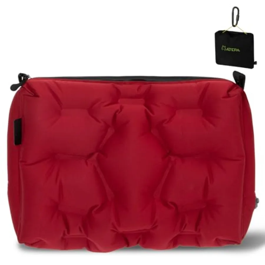 

Надувная дорожная подушка 4-в-1: портативная, для шеи и спины, ультралегкая, с защитной сумкой на молнии