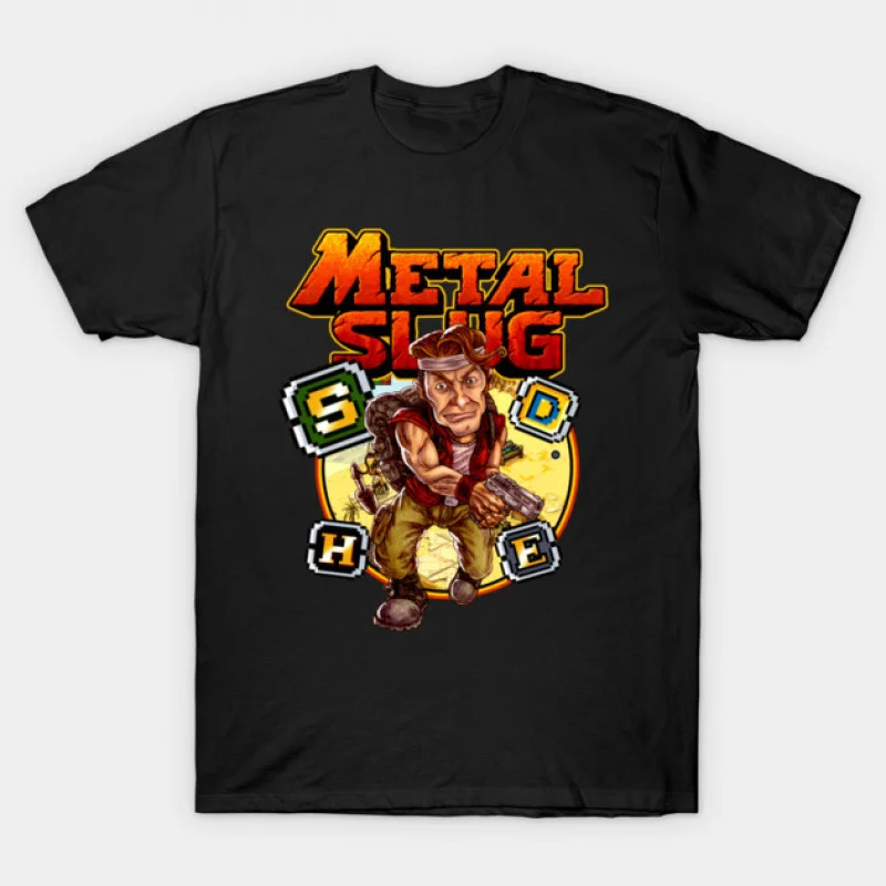 

80s Video game Metal Slug #813 Retro Arcade Full Army Shooting War Game gift T shirt for men Large size Tops S-6XL
