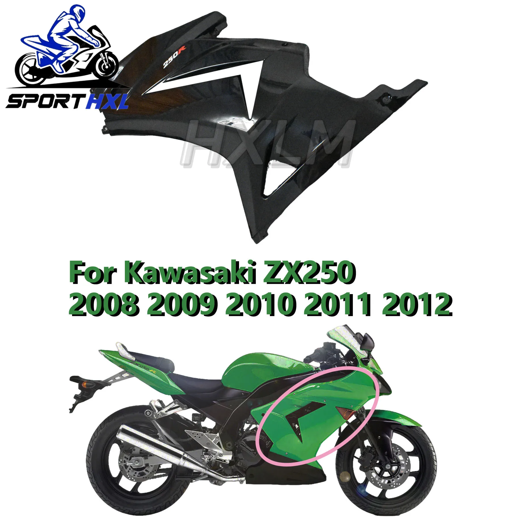 

For Kawasaki 250R 2008-2012 Motorcycle Right Left Side Fairing Side Cover Wing Deflector Accessories