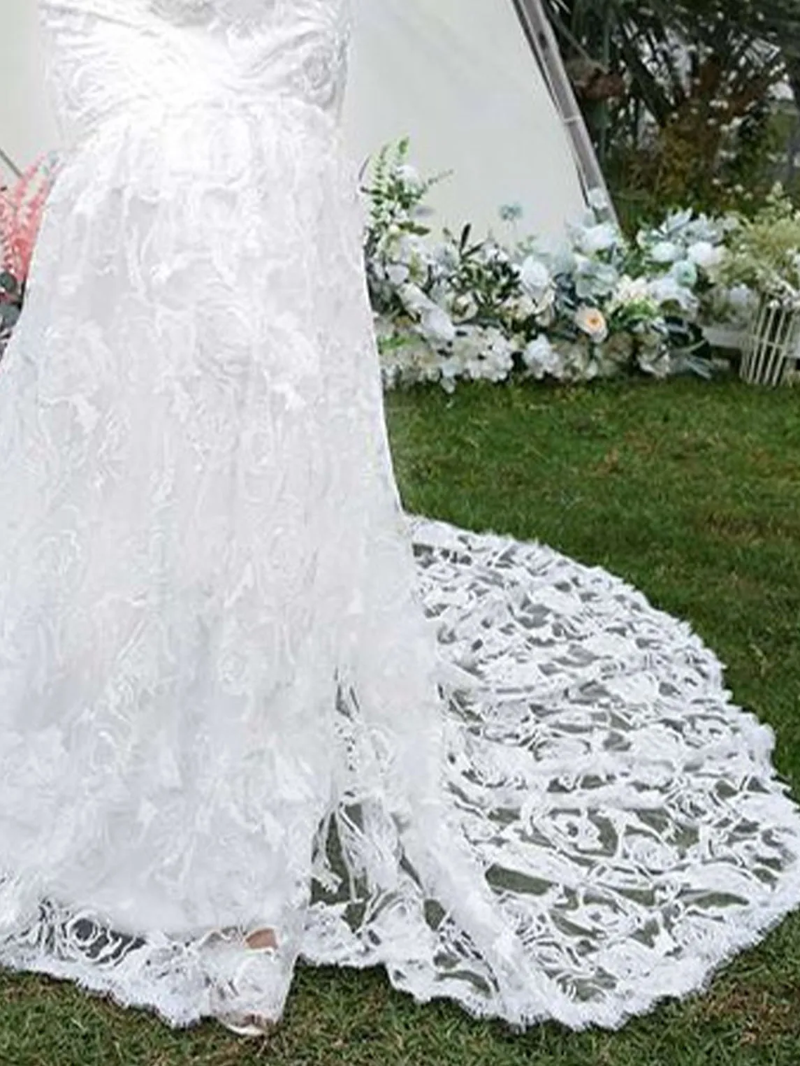 Elegante romântico sereia vestido de casamento cinta espaguete renda vestido de noiva apliques trem varredura sem mangas 2025 personalizado grátis