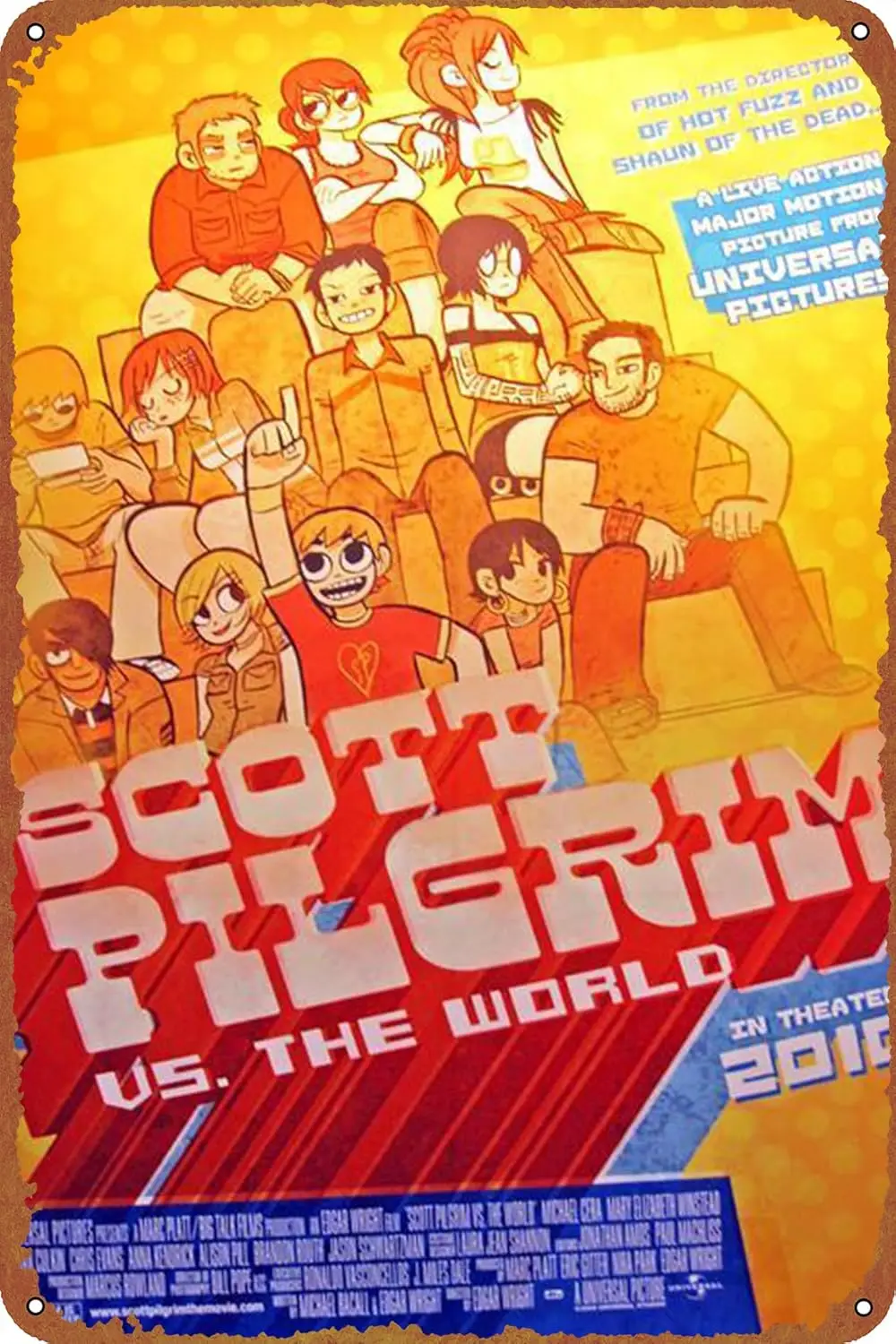 علامة ملصق الحاج ضد العالم من القصدير المعدني لديكور الحائط - لافتة ريترو لهدايا ديكور المنزل - 8 × 12 بوصة