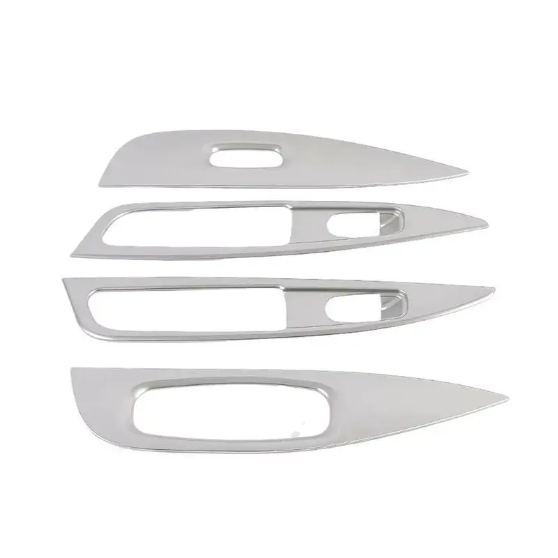 For Nissan Qashqai J11 2016 2017 2018 2019 2020 LHD ABS Carbon Fiber Style / Silver Car Door Window Lift Switch Panel Cover Trim