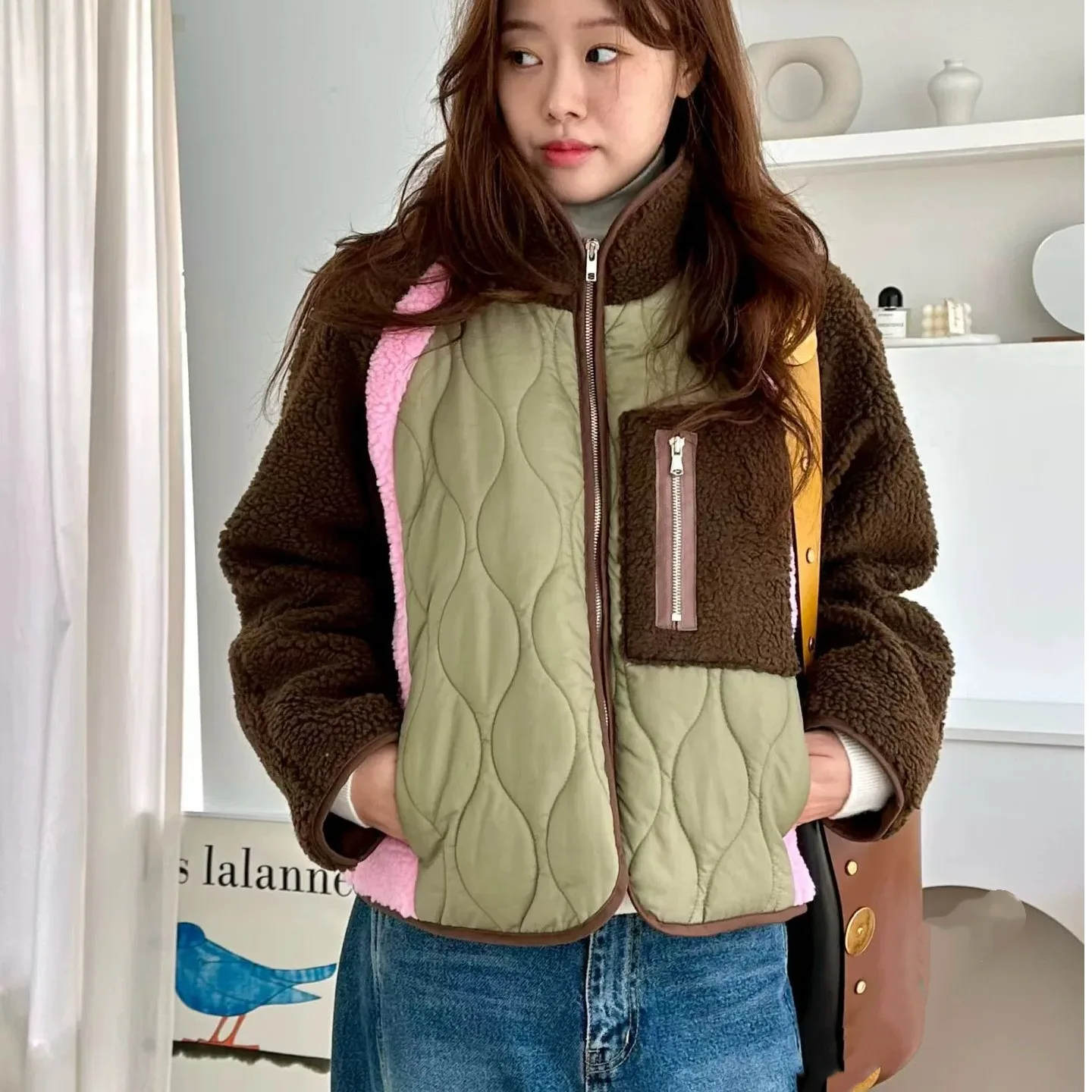 

Casual Loose Women's Cotton Jaet Autumn Winter New Sle Design Simple Warm Top Faionable Versatile Small ence