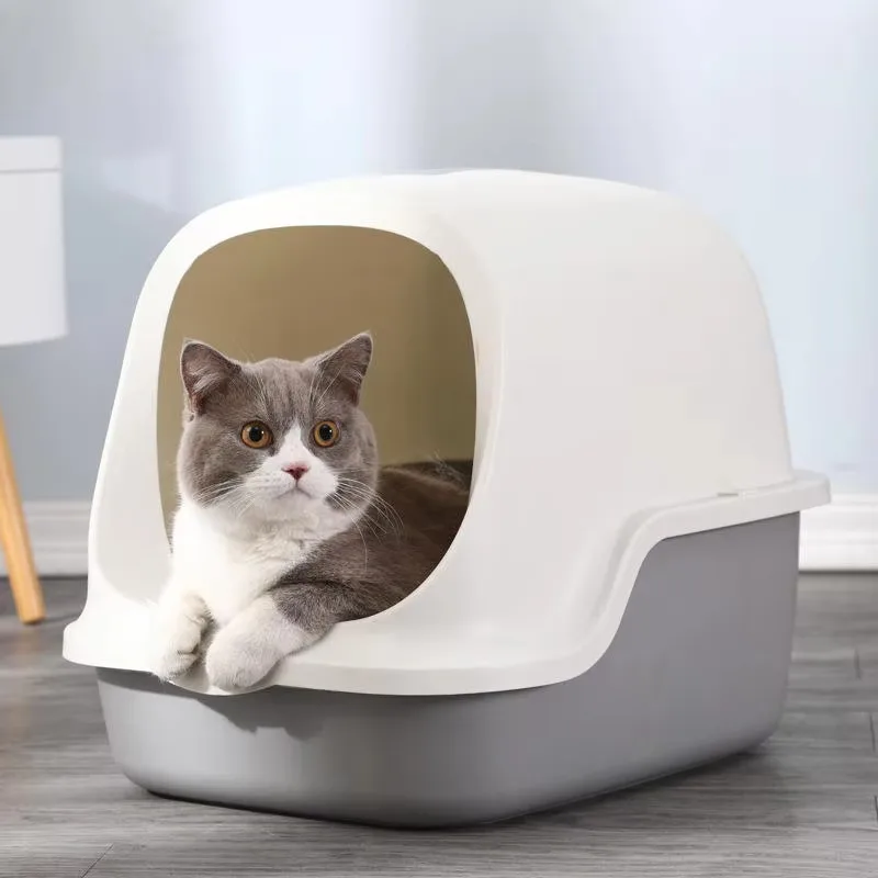 

Fully Enclosed Oversized Cat Litter Box with Odor Control PP Material Smart Design
