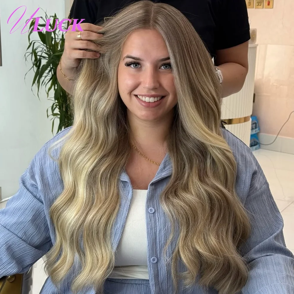 Wig Rambut Asli Brasil Warna Pirang Madu Ash Honey 13x6 Lace Front Model Body Wave Siap Pakai Untuk Wanita Kulit Putih