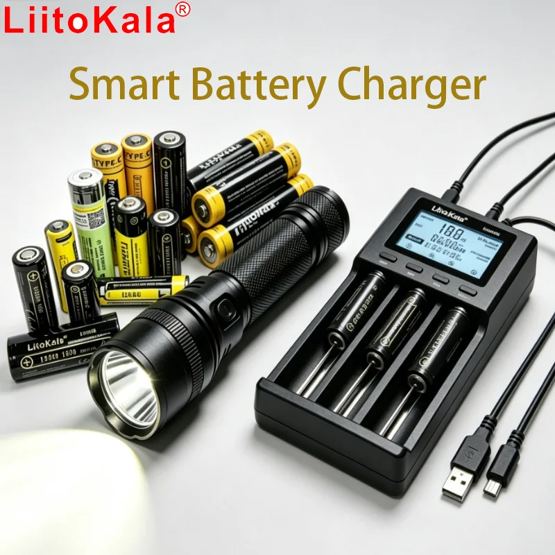 LiitoKala Lii-S8 Lii-202 Lii-402 Lii-500 18650 Battery Charger For 26650/18350/16340/18500/AA/AAA 3.7V 1.2V Ni-MH Ni-Cd