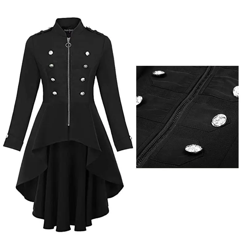 Große Größe Damen St Punk Jaet Frack Militär orm Anzug Knopf Halloween Cosplay Kostüm Traditionelle Chinesische Ethn...