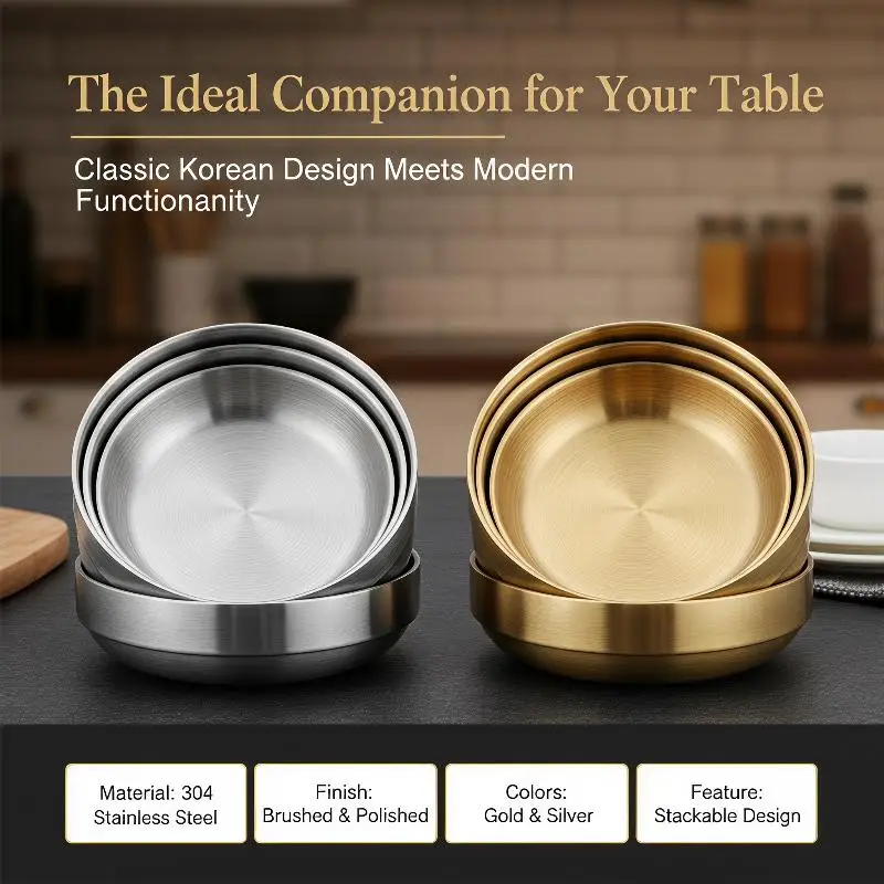 Stainless Steel Double Layer Dipping Bowl Thickened Small Sauce Dish for Home Kitchen Sushi Hot Pot Seasoning Serving