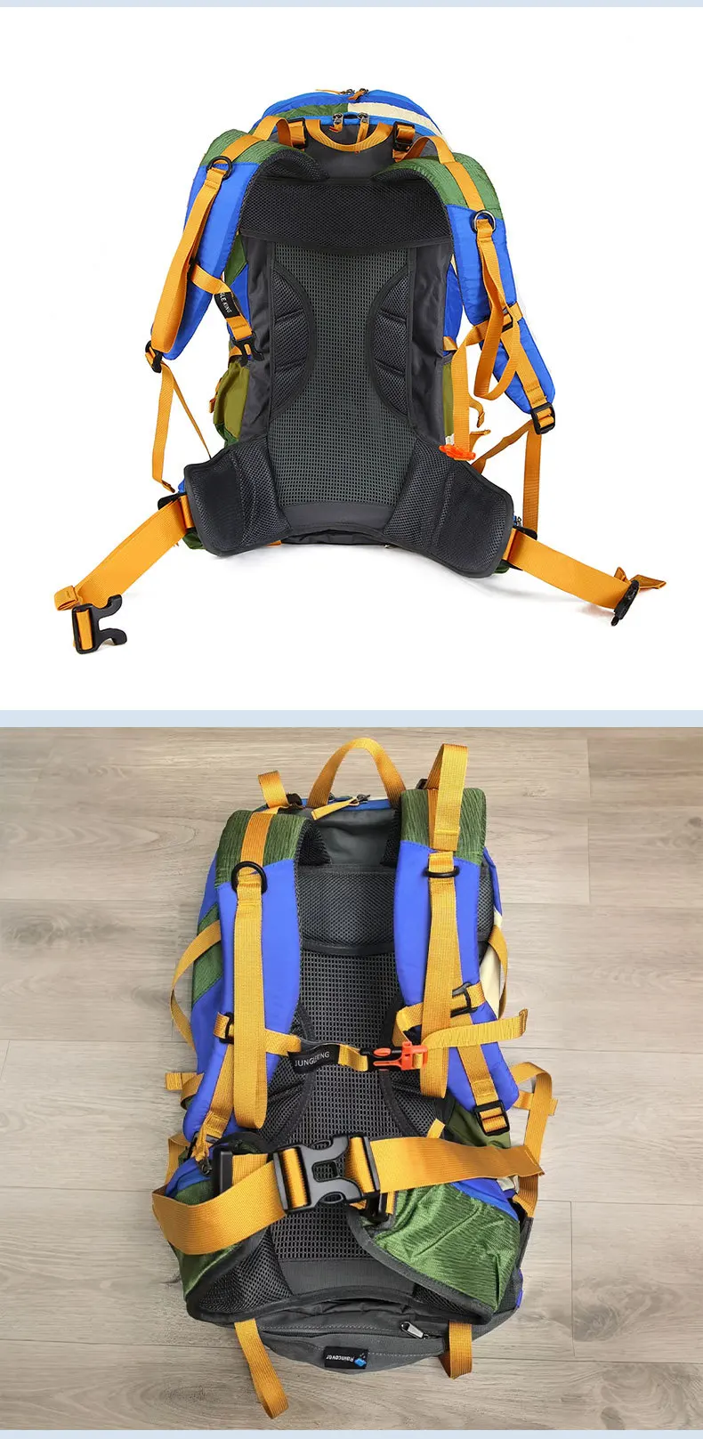 50L Wasserdichter Reiserucksack für Damen, Camping-, Wander-, Laptop-Tagesrucksack, Trekking- und Kletterrucksack für Herren, Wanderzubehör – Detail 20