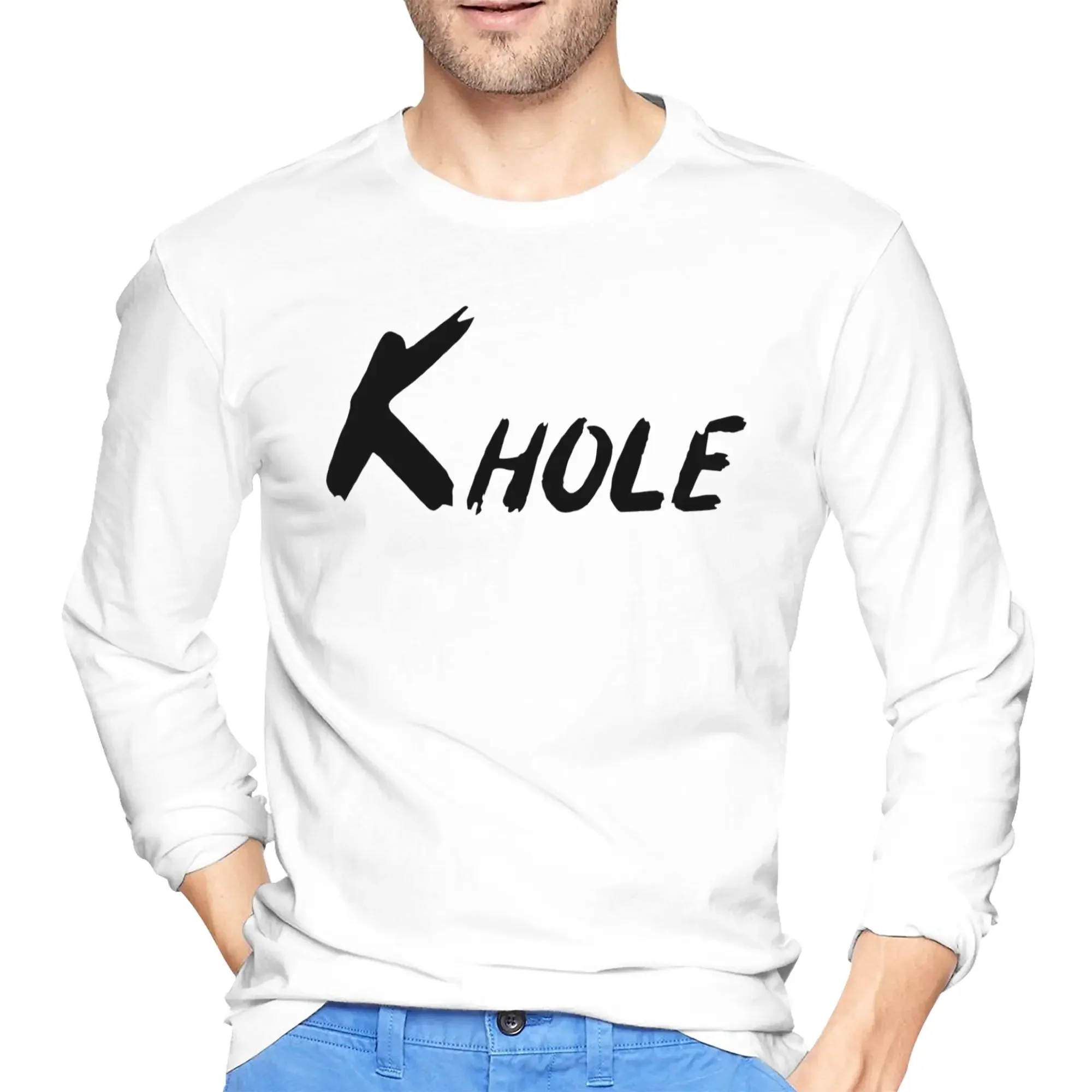 

K-Hole Ketamine Effect Keta Drug Men's Long Sleeved T-shirt Casual Round Neck T shirts Spring and Autumn Men tops