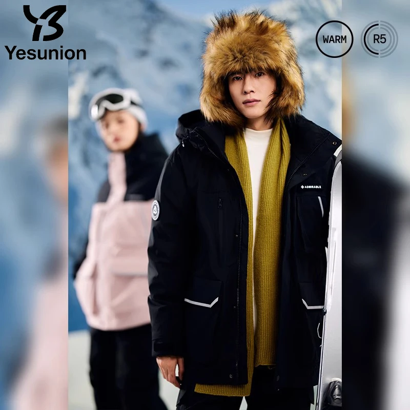 YESUNION Unisex-Daunenjacke für den Außenbereich, winddicht, wärmend, Arbeitskleidung, Bergsteigermantel, Damen-Windjacke, lässige, lockere Passform