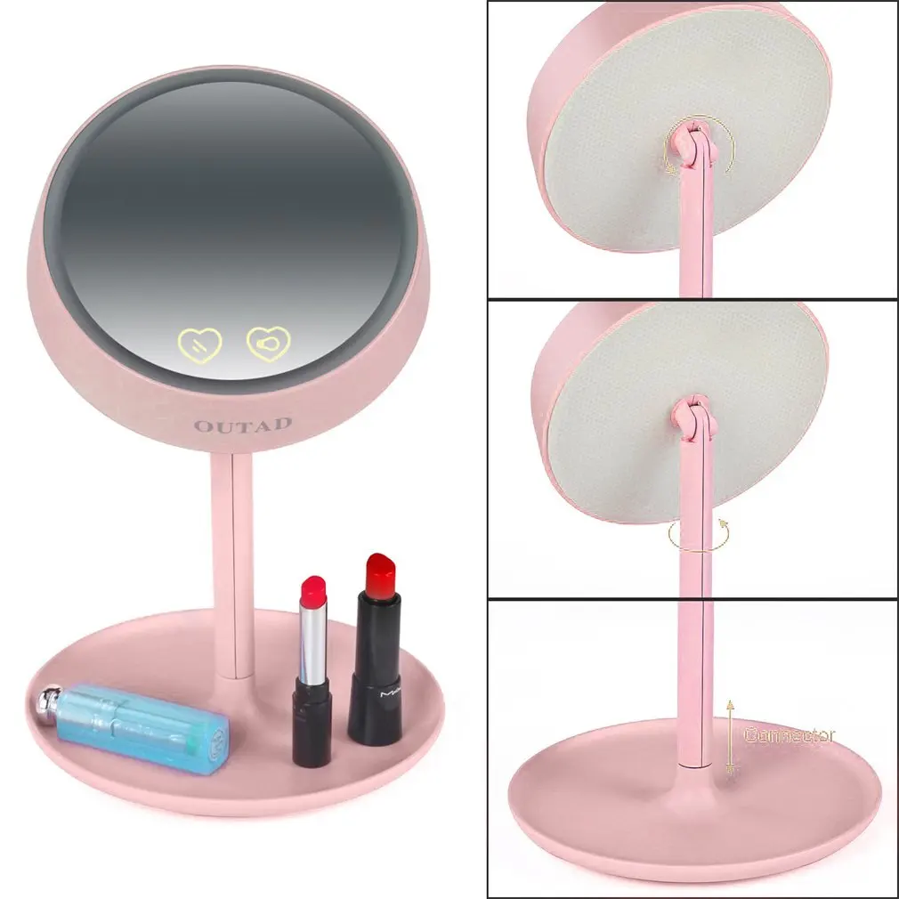 Makeup Mirror With Light White LED Daylight Vanity Mirror Detachable/Storage Base Mirror With Light Gift USB Cable Table Lamps