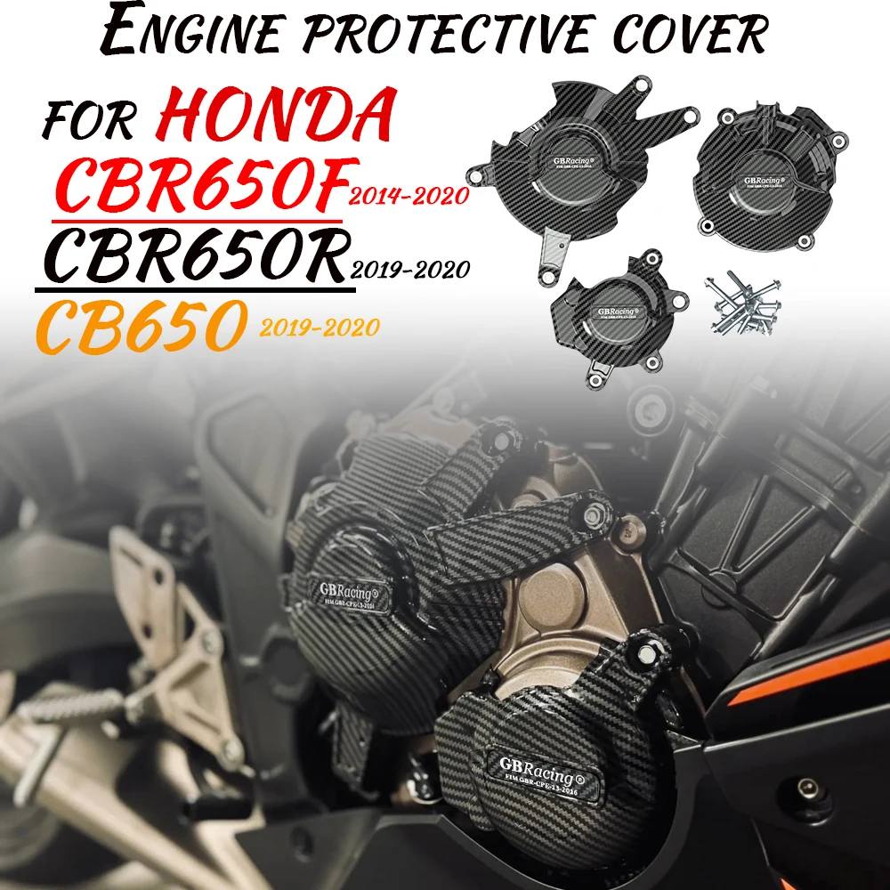 

Motorcycles Engine protective cover for HONDA CBR650F 2014-2020 CBR650R 2019-2020 CB650 2019-2020 carbon fiber printing
