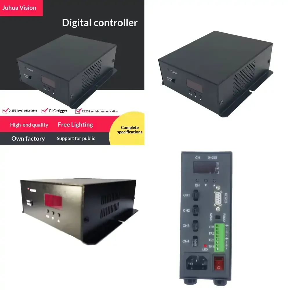 CCD Visual Light Source Illumination Constant Voltage 24V Black Flashing Digital Controller