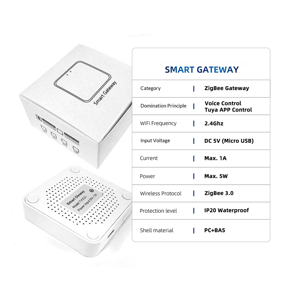 Tuya Zigbee Wireless multimode Hub Gateway do taśma LED lekkiej inteligentnej automatyki domowej dla urządzeń Zigbee poprzez inteligentne życie