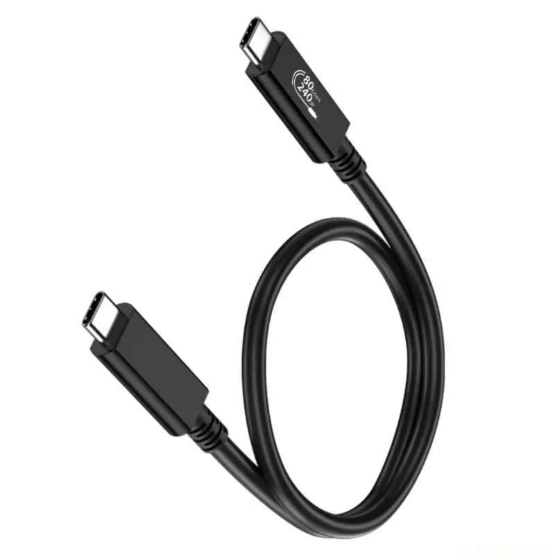 E56B USB4.0 Cable 80Gbps Data Transfer 240W USB C to USB C Cable Fast Charging 4K@540Hz USB4.0 Cable for Phone Laptop