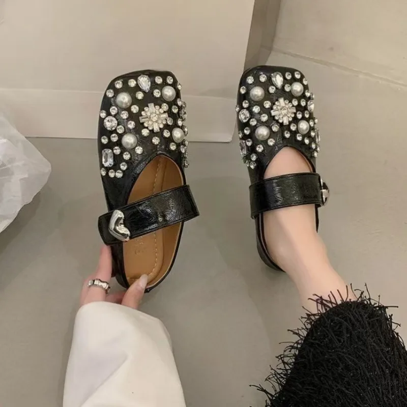 

Женская обувь без шнуровки на плоской подошве, уличная одежда на мягкой подошве, летние нескользящие повседневные полутапочки на плоской подошве для отдыха